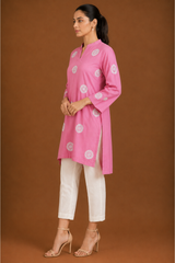 Embroidered Linen Kurta