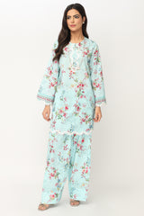 Printed Embroidered Co-ord