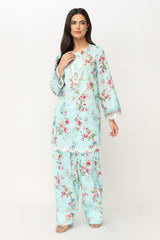 Printed Embroidered Co-ord
