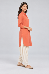 Sienna - Coral Long Kurta