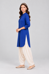 Cobalt - Long Straight Cut Kurta