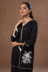 Linen Embroidered Kurta