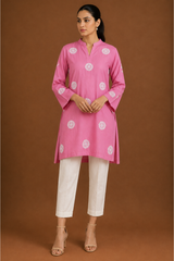 Embroidered Linen Kurta