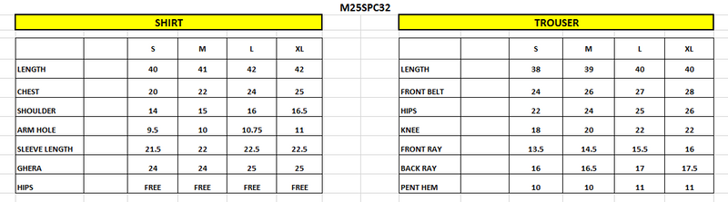 M25SPC32(Embroidered Shirt & Trouser)