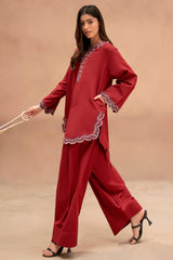 Red Muse(Embroidered Co Ord)