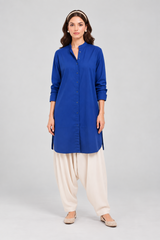 Cobalt - Long Straight Cut Kurta